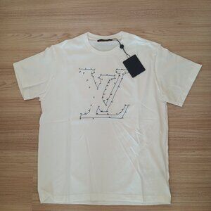 Louis Vuitton Stitch Print Embroidered White T Shirt